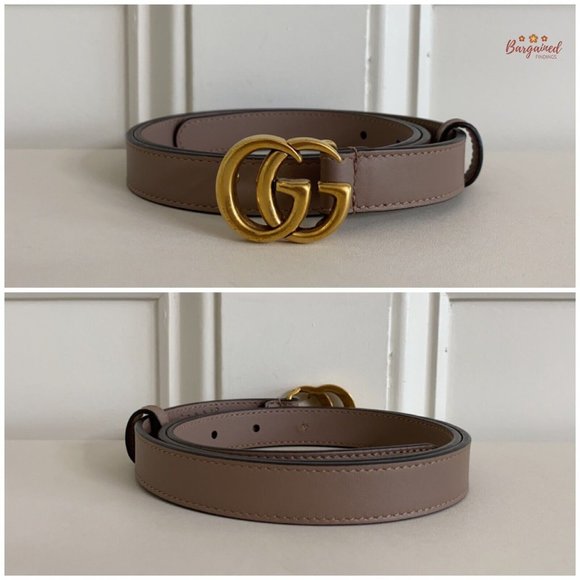 Authentic Gucci Porcelain Rose Calfskin Leather Double G Buckle Belt 85/34 main image 12